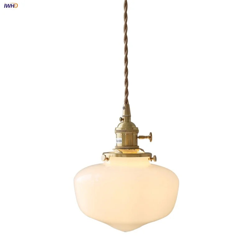 DecorBites™ Glass LED Pendant Light Fixture Knob Switch Nordic Modern Hanging Lamp