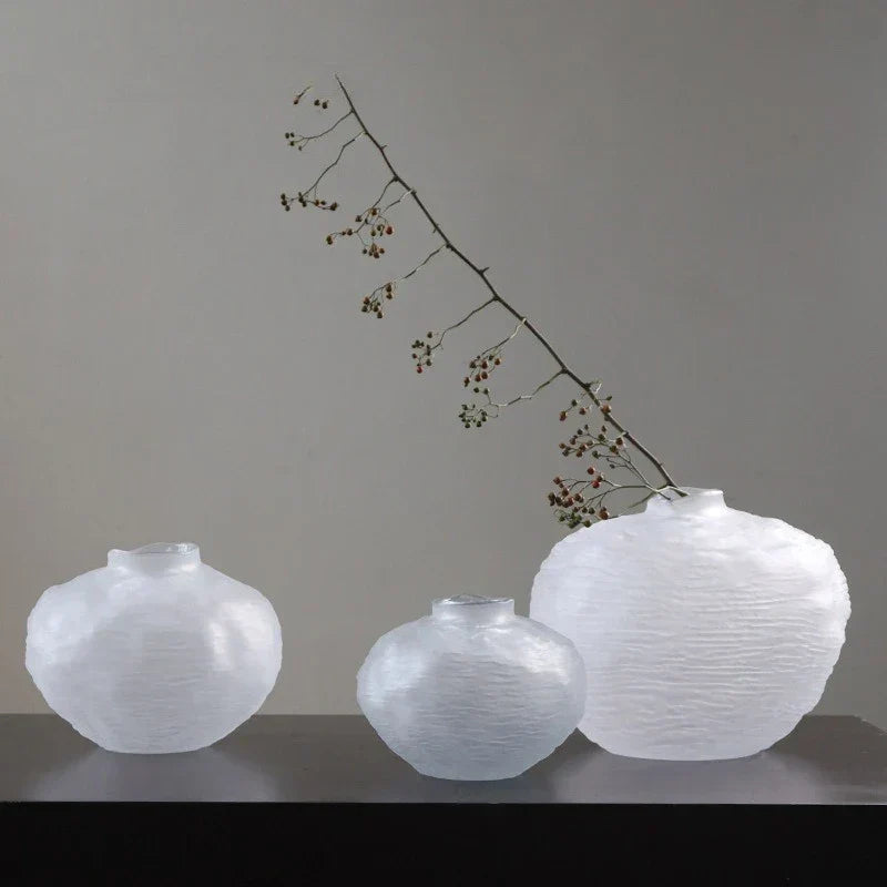 DecorBites™ Glass Pleats Vase for Hydroponics and Flower Arrangement