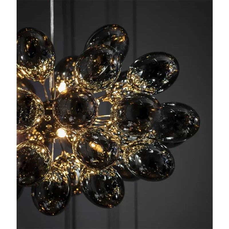 DecorBites™ Crystal Grape Chandelier: Elegant Pendant Lighting for Living Room Dining Room Bedroom