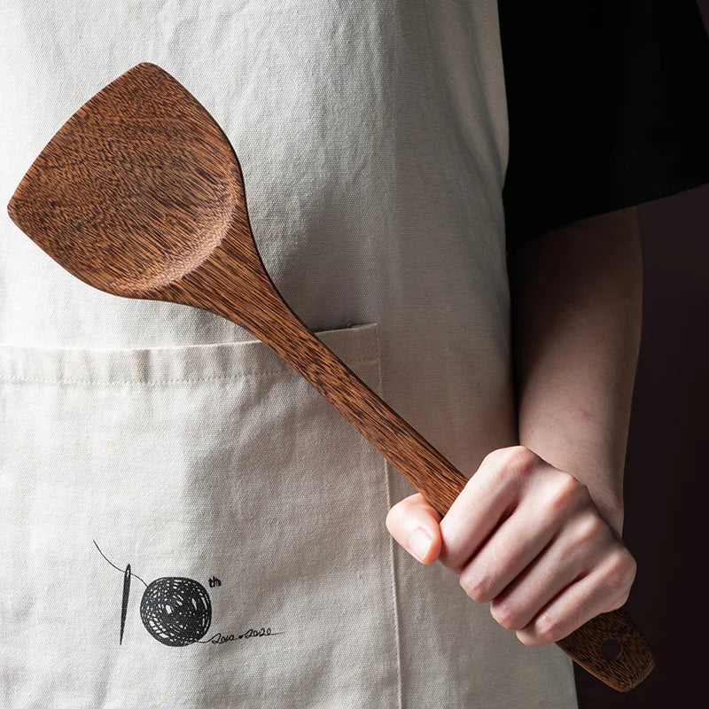 DecorBites™ Kitchen Utensils Set: Non-Stick Cookware with Wooden Handles