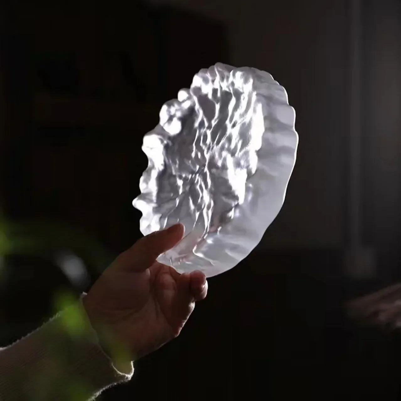 DecorBites™ Crystal Glass Coaster, Minimalist Jewelry Display Panel, Japanese Tea Plate