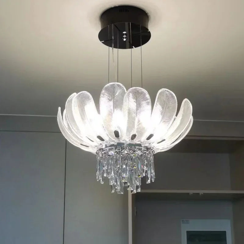 DecorBites™ Crystal Crown Chandelier: Luxe Ceiling Light for Home, Shop & Lobby