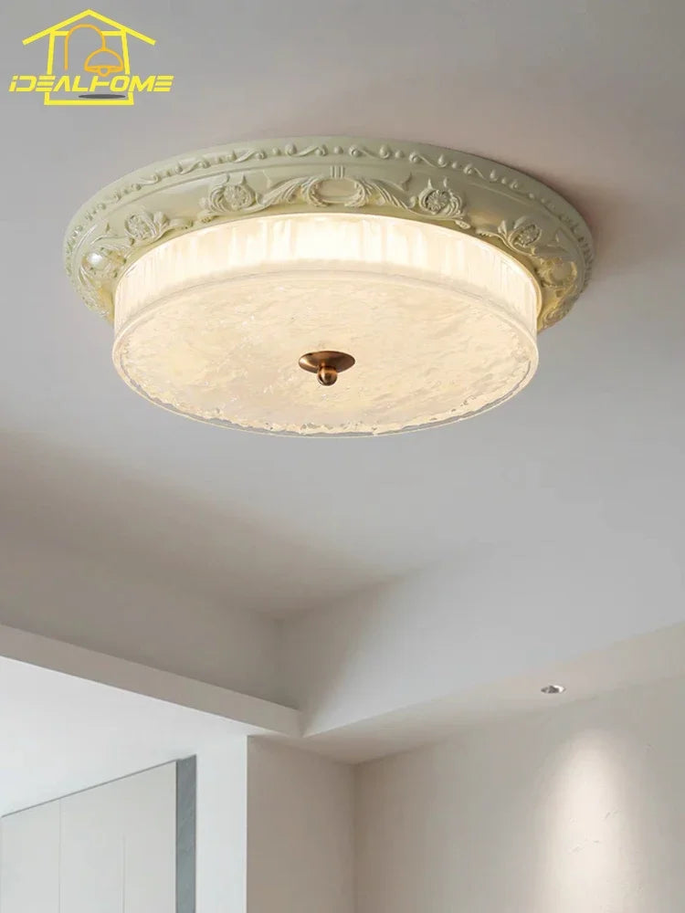 DecorBites™ Cream Wind LED Iron Glass Ceiling Light - Retro Design, Bauhaus Style