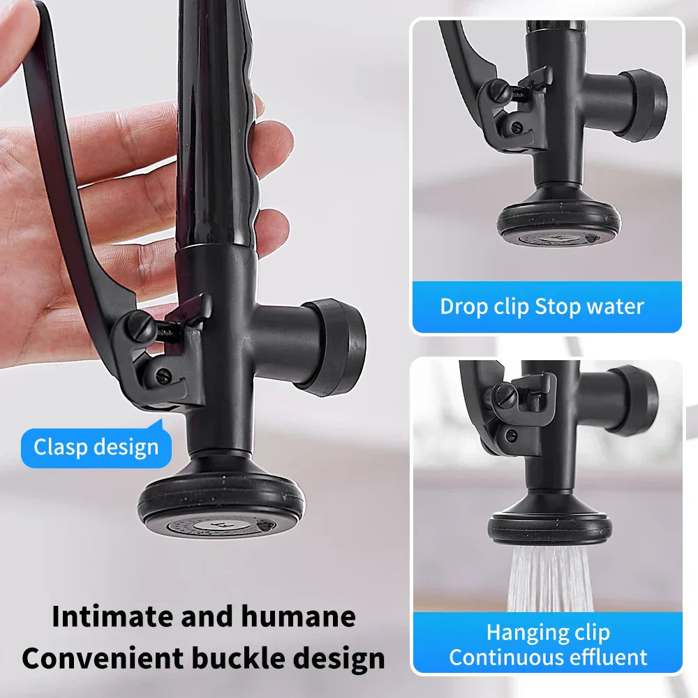 DecorBites™ Black Chrome Tall Kitchen Faucet with Pull Down Spray and Swivel Spout