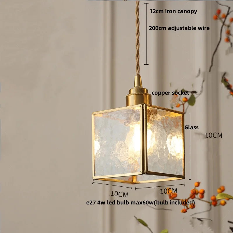 DecorBites™ Copper Glass LED Pendant Lamp, Modern Nordic Hanging Light