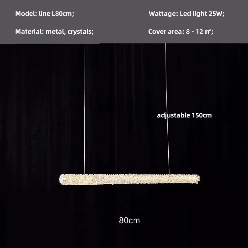 DecorBites™ Crystals Pendant Lights: Modern Dimmable Chandelier for Luxury Living Room, Dining, Bedroom