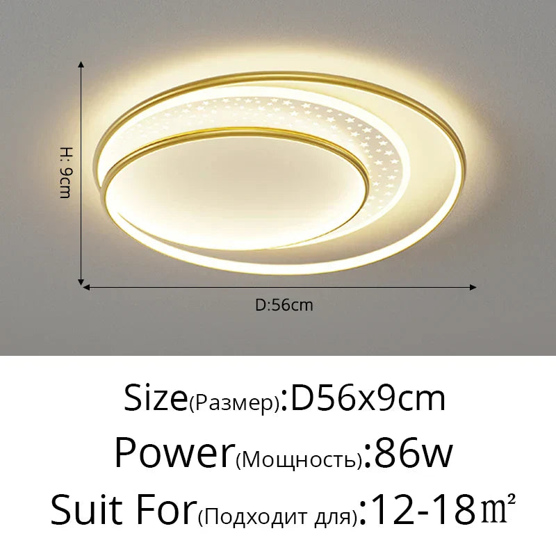 DecorBites™ Gold Gray LED Chandelier: Creativity Combo Round Star Lamps