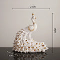 DecorBites™ Golden Phoenix Peacock Sculpture Home Decor Ornament Figurine