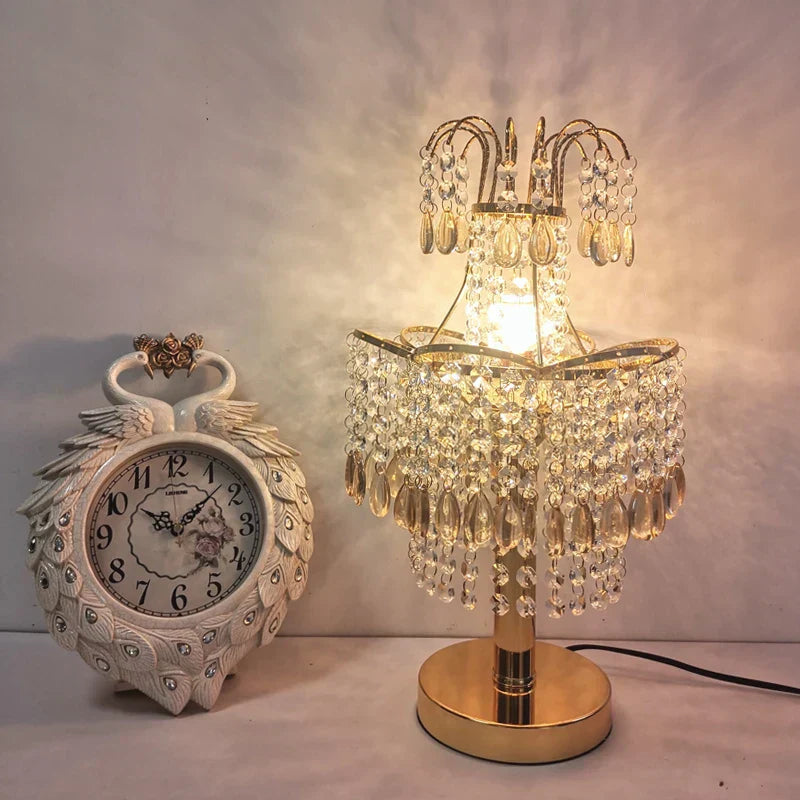 DecorBites™ Crystal Table Lamps: Elegant Living Room Princess Bedroom Decor