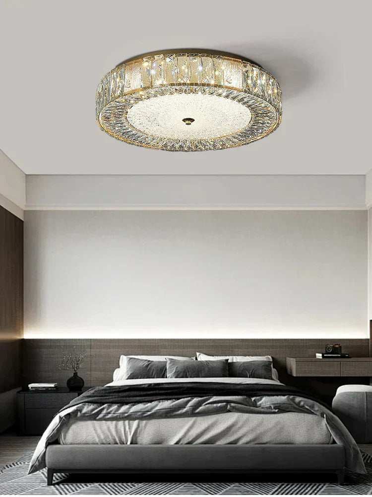 DecorBites™ Crystal Glass Ceiling Light for Bedroom & Living Room, Low Ceiling Chandelier