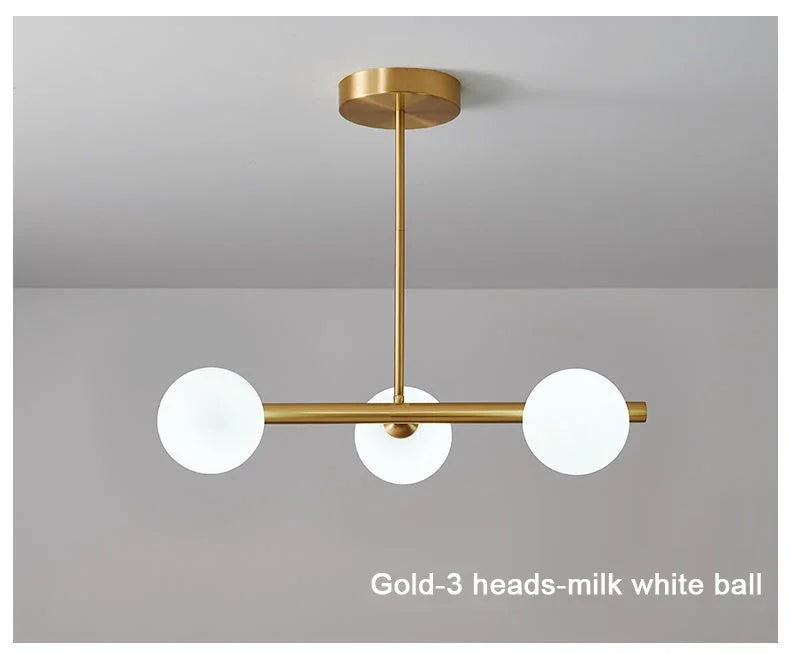 DecorBites™ Glass Ball Pendant Chandeliers - Modern LED Hanging Lights for Home Decor