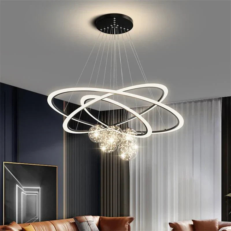 DecorBites™ Circle Ring Pendant Chandelier for Living Room Bedroom Restaurant Ceiling Lighting