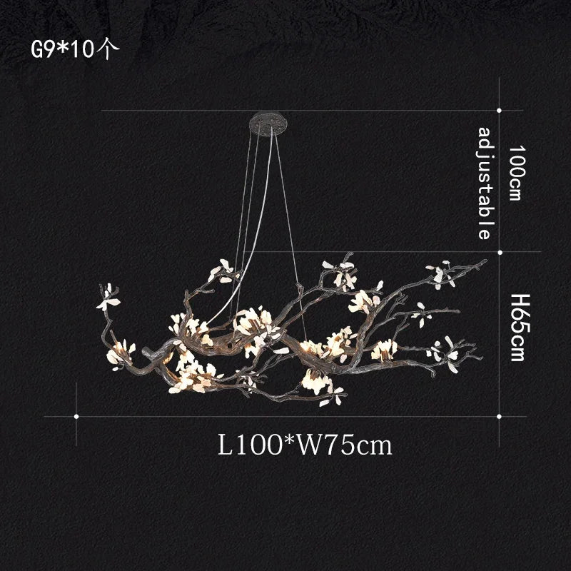 DecorBites™ Copper LED Branch Chandelier: Elegant Lighting for Living & Dining Rooms