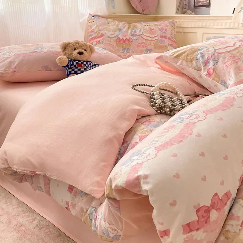 DecorBites™ Cozy Cartoon Printed Cotton Comforter Set for Adults