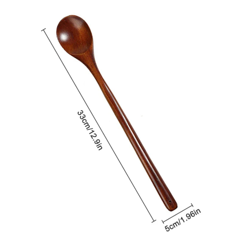 DecorBites™ Japanese Style Wooden Spoon for Mixing Rice Salad Kitchen Tableware