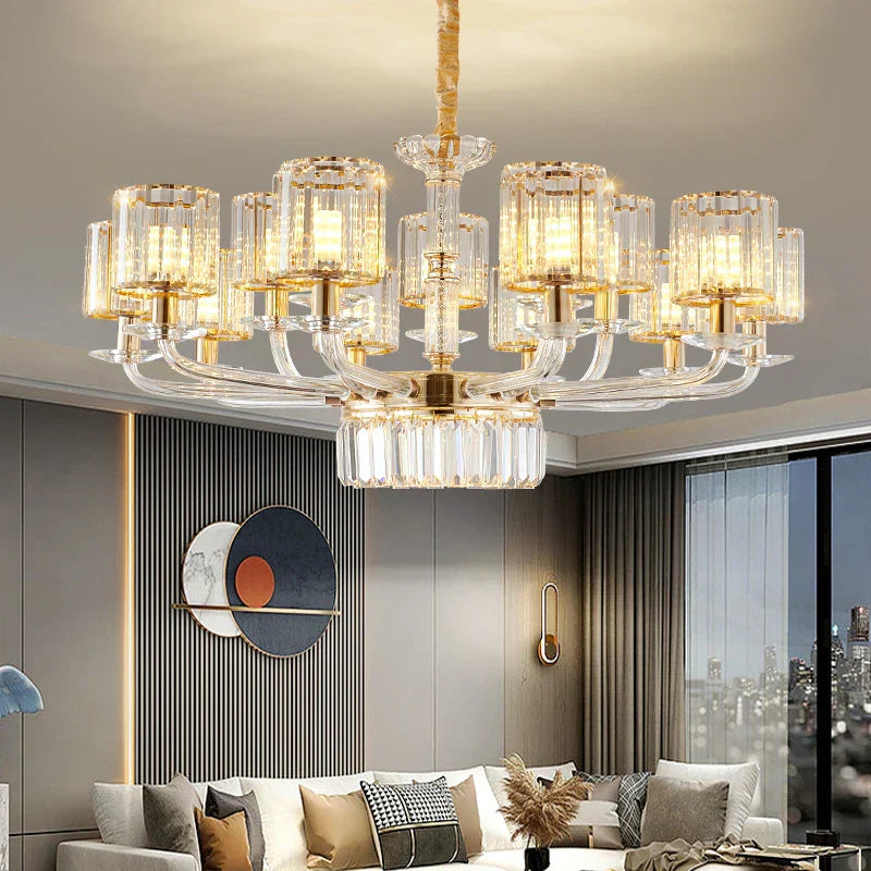 DecorBites™ Crystal Glass Pendant Lamp: Modern European Luxury for Living, Dining, Bedroom