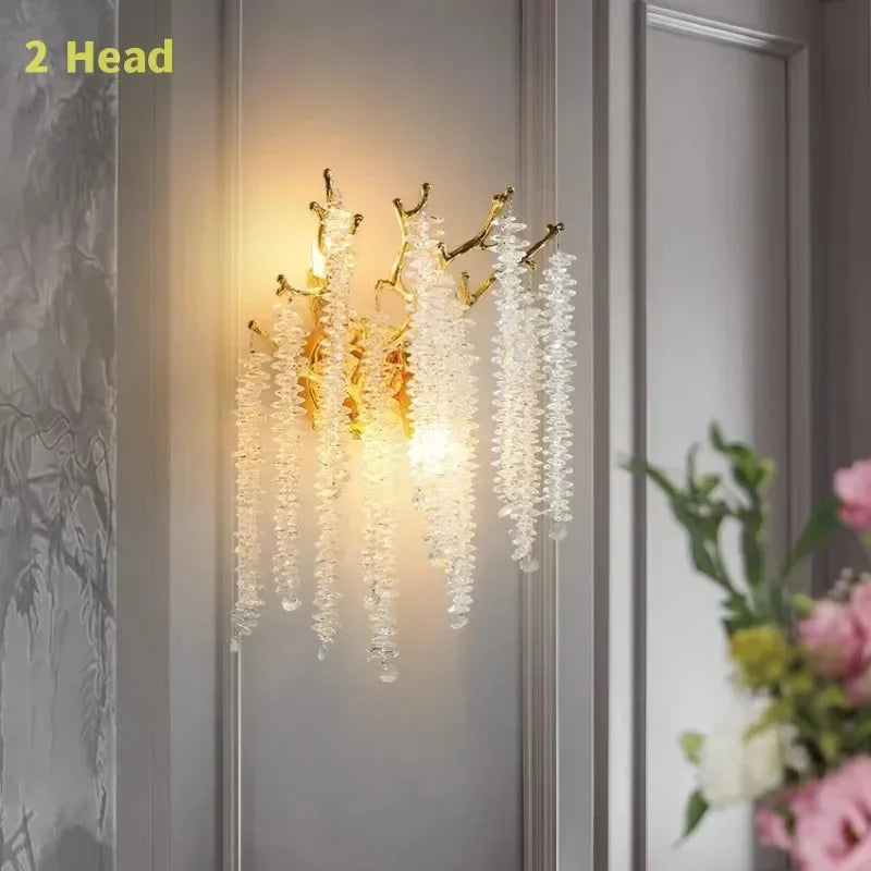 DecorBites™ Gold Round Crystal Branches Chandelier