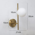 DecorBites™ Golden Indoor Wall Lights with Milky Glass Ball, Double G9 Bulbs
