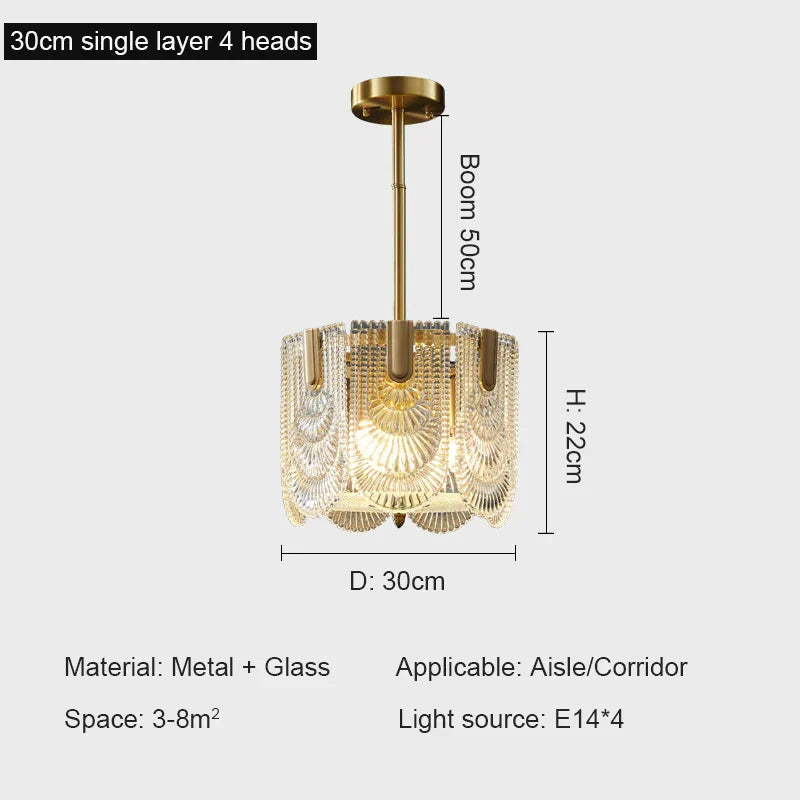DecorBites™ Elegant Crystal Chandelier for Living Room, Restaurant, and Bedroom Lighting