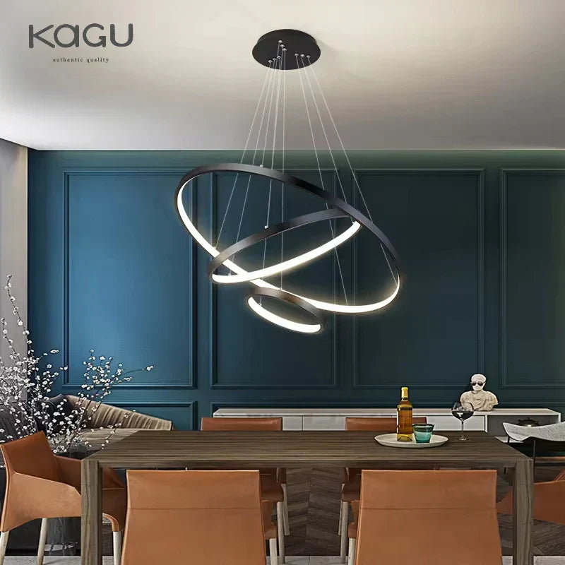 DecorBites™ LED Ceiling Chandelier Round Pendant Light for Modern Home Interior Lighting