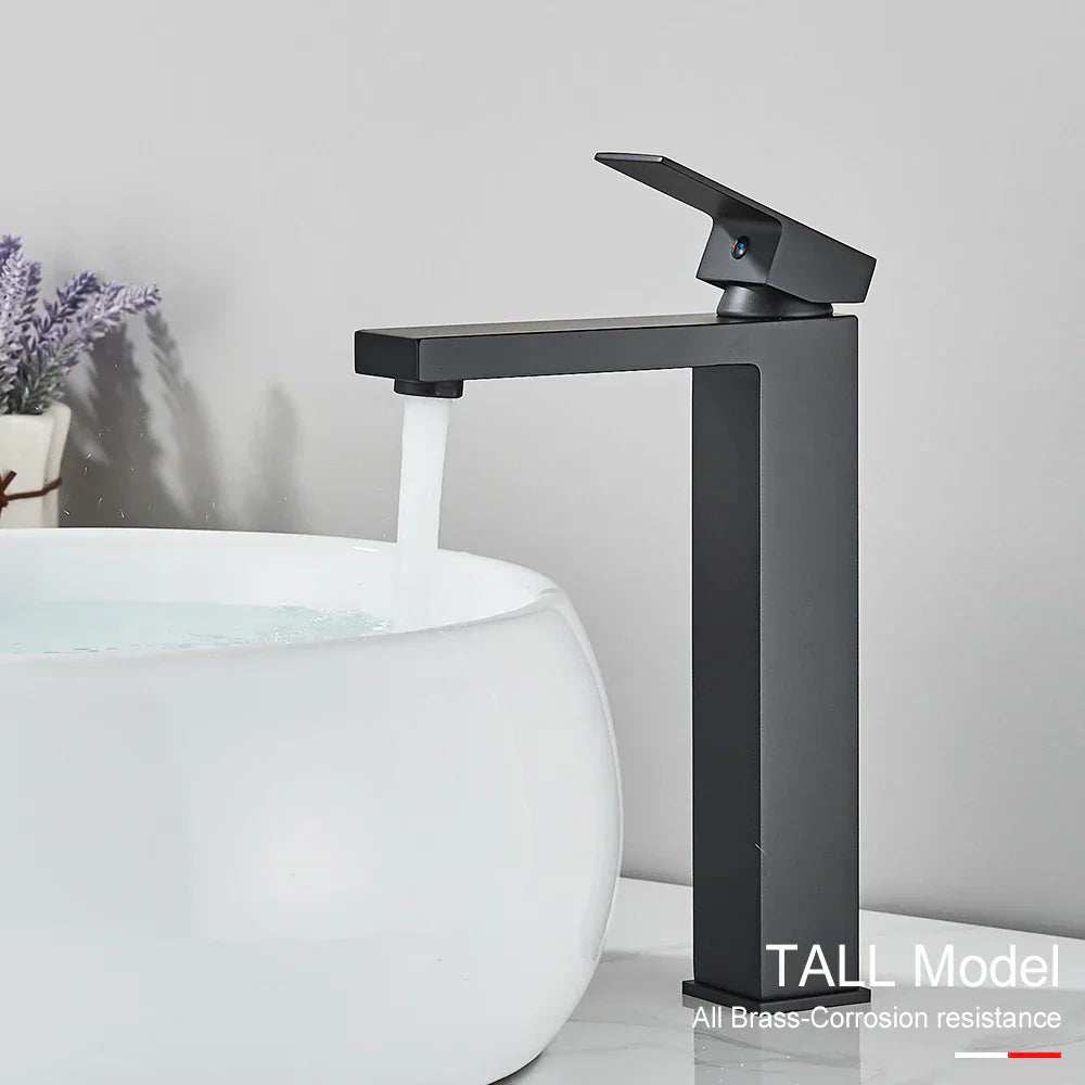 DecorBites™ Gold Stainless Steel Bathroom Basin Faucet Mixer Deck Mounted
