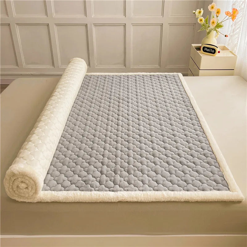 DecorBites™ Antibacterial Milk Velvet Mattress, Thick & Warm with Anti-Slip Straps