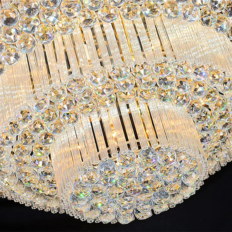 DecorBites™ Crystal LED Chandelier Cake Ceiling Lamp for Living Room Bedroom Kitchen Hotel