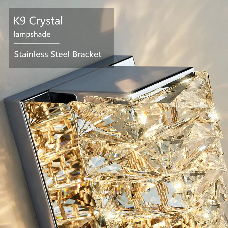 DecorBites™ Crystal Wall Sconce: High-Quality LED Wall Lamp for Bedroom, Living Room Decor