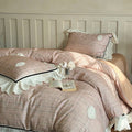 DecorBites™ French Lace Ruffles Lattice Bedding Set 1000TC Egyptian Cotton Duvet Cover Sheets Pillows