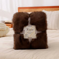 DecorBites™ Luxe Faux Fox Plush Blanket: Thick, Warm, Soft Sofa Cover - High-Quality Solid Color