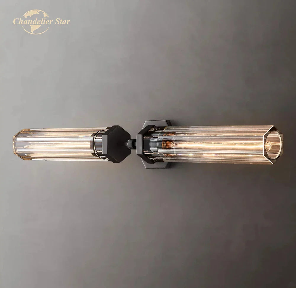 DecorBites™ Crystal Hexagonal Sconce: Modern Wall Lamp for Bathroom, Living Room, Bedroom