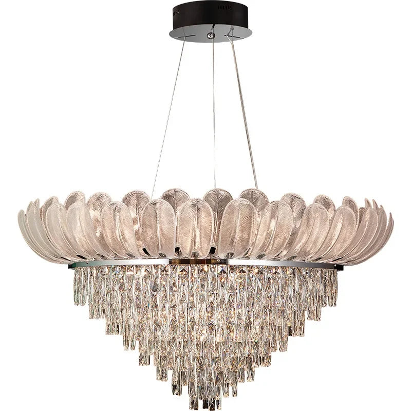 DecorBites™ Crystal Crown Chandelier: Luxe Ceiling Light for Home, Shop & Lobby
