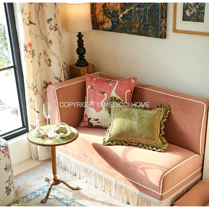 DecorBites™ Dancing Crane Decorative Cushion Cover: High Grade French Retro Pillow Case 45x45cm