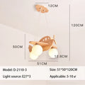 DecorBites™ Kids Wood Airplane Chandelier LED Suspension Light for Boy's Bedroom
