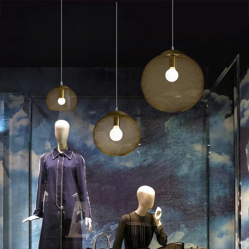 DecorBites™ Golden Birdcage LED Pendant Chandelier for Stylish Lighting in Restaurants, Kitchens, & Stores