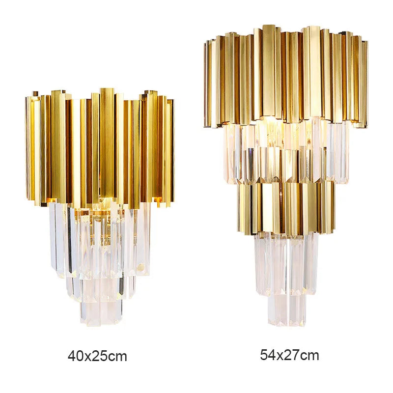 DecorBites™ Gold Crystal Wall Lamp with LED Light for Home Lighting