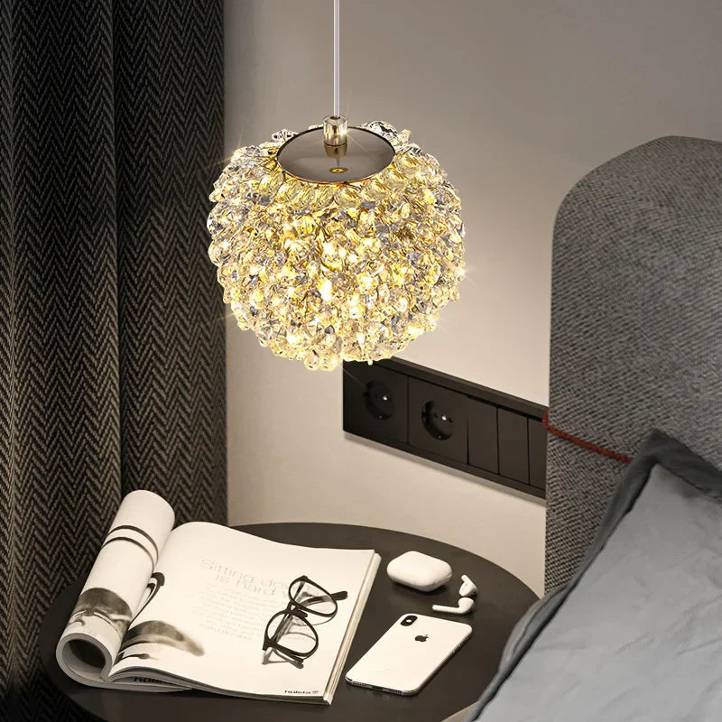 DecorBites™ Crystal Gold Ceiling Light for Bedroom Dining Room G9 Bulb