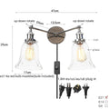 Modern chrome double glass led wall lamps bedroom sconce light fixtures