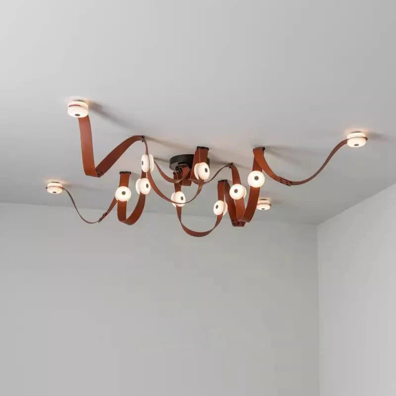 DecorBites™ Leather Marble Ceiling Pendant Lights - Adjustable Hanging Lamp for Dining Room & Bedroom