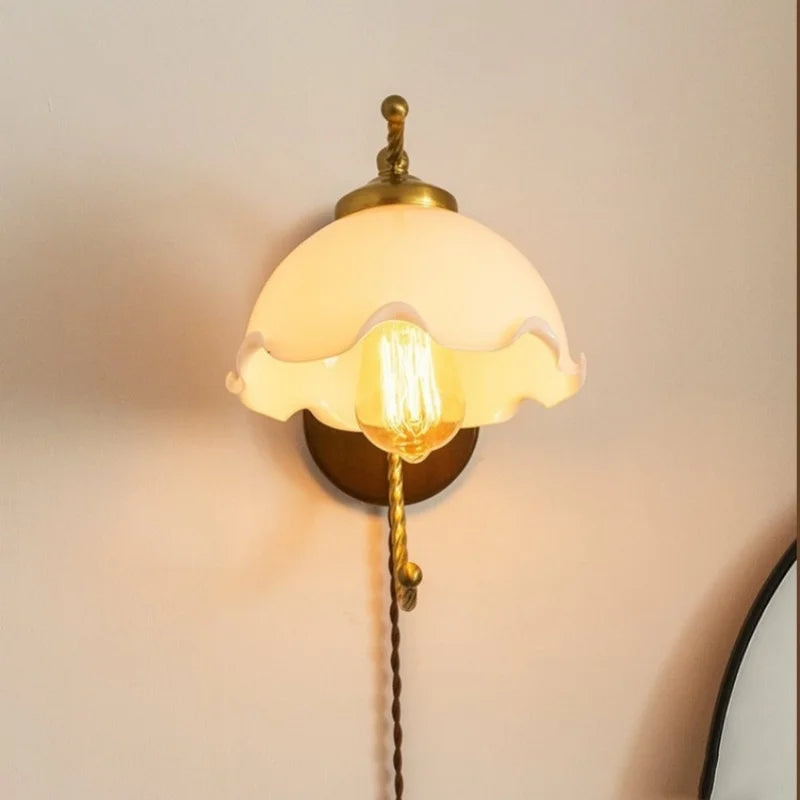 DecorBites™ Iron Glass LED Wall Lights Modern Bedside Lamp 4w Bulb for Bathroom Bedroom Living Room