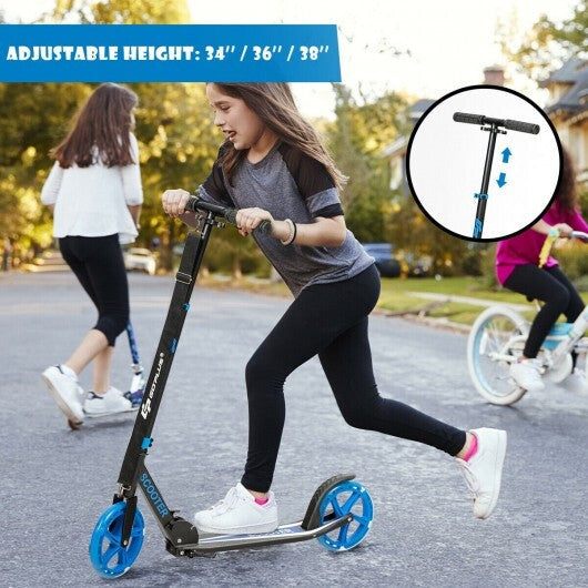 Portable Folding Sports Kick Scooter with LED Wheels-Pink