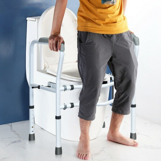 Steel Safety Toilet Rail with Created Fixable Clamp - Color: White