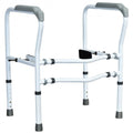 Steel Safety Toilet Rail with Created Fixable Clamp - Color: White