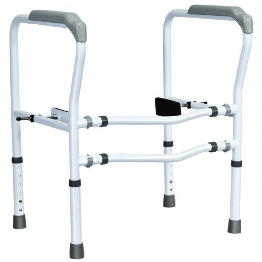 Steel Safety Toilet Rail with Created Fixable Clamp - Color: White