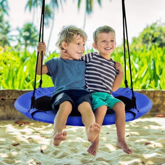 40 Inch Flying Saucer Tree Swing Indoor Outdoor Play Set-Blue - Color: Blue