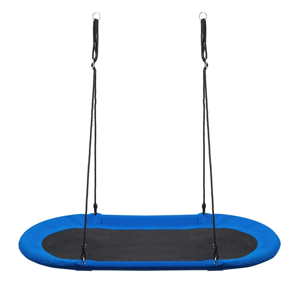60 Inch Saucer Surf Outdoor Adjustable Swing Set-Blue+Black - Color: Blue