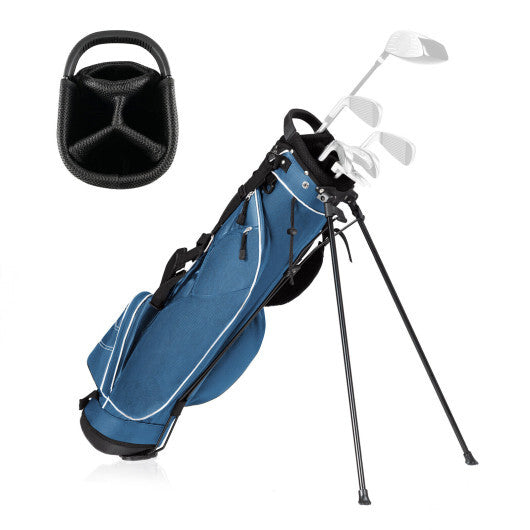 Golf Stand Cart Bag with 4 Way Divider Carry Organizer Pockets-Black