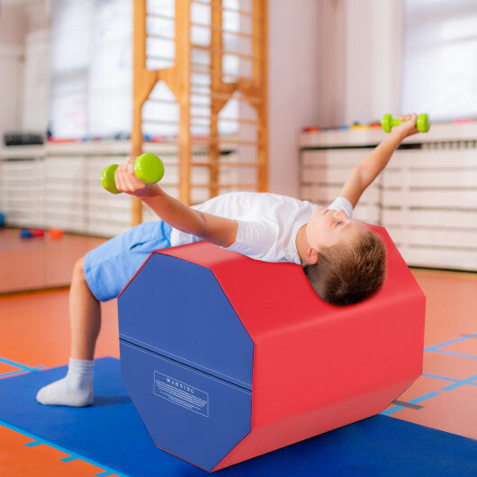 24.5 Inch x 24.5 Inch Octagon Gymnastics Mat with Waterproof Zippered Cover-Yellow