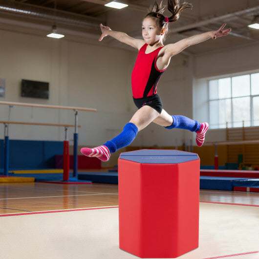24.5 Inch x 24.5 Inch Octagon Gymnastics Mat with Waterproof Zippered Cover-Yellow