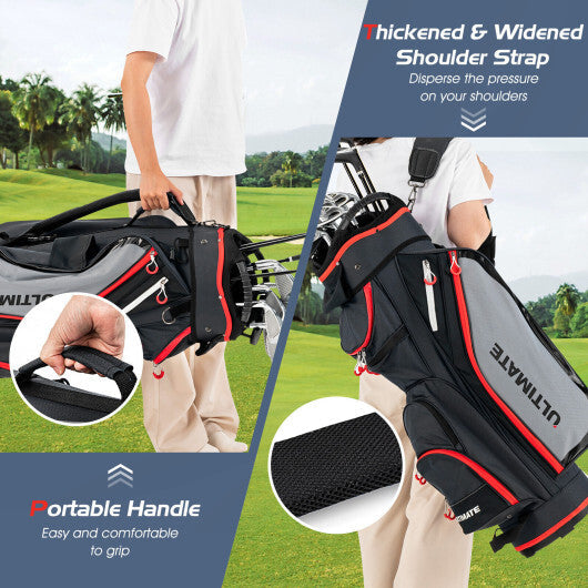 9.5 Inch Golf Cart Bag with 14 Way Dividers Top Organizer-Navy